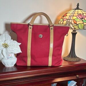 Coach Red Canvas Tote Bag